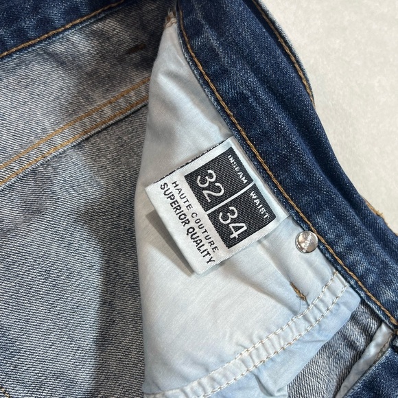 Burberry London Medium Wash 34W 32L Premium Denim Jeans Back Pock Logo Buttons - Picture 8 of 13